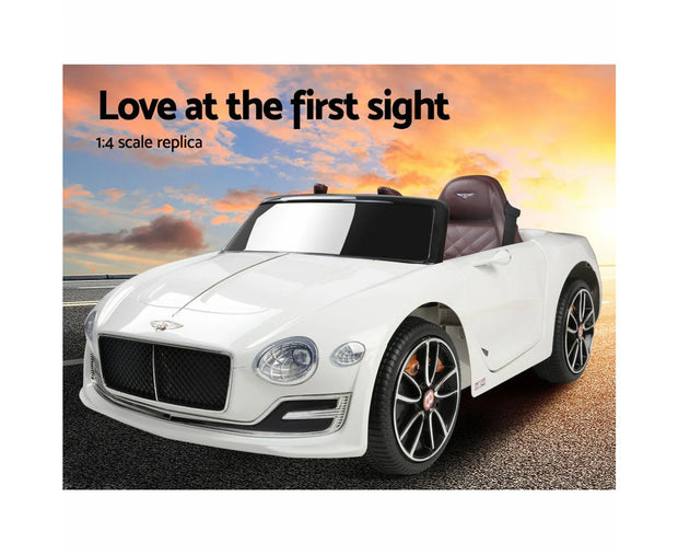 Kids Electric Ride on Car Bentley Licensed EXP12 Toy Cars Remote 12V White