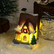 Christmas decorations resin Christmas small house micro landscape glowing snow house ornaments Christmas gifts