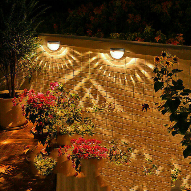 2-12PCS Solar Powered LED Wall Lights Door Fence Light Outdoor Garden Lamp Light