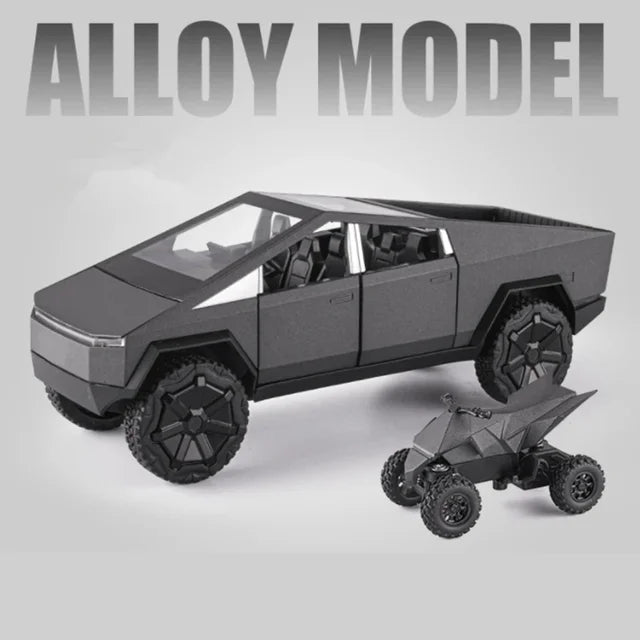 1: 24 Tesla pickup alloy car model sound light and feedback car model children's toy car