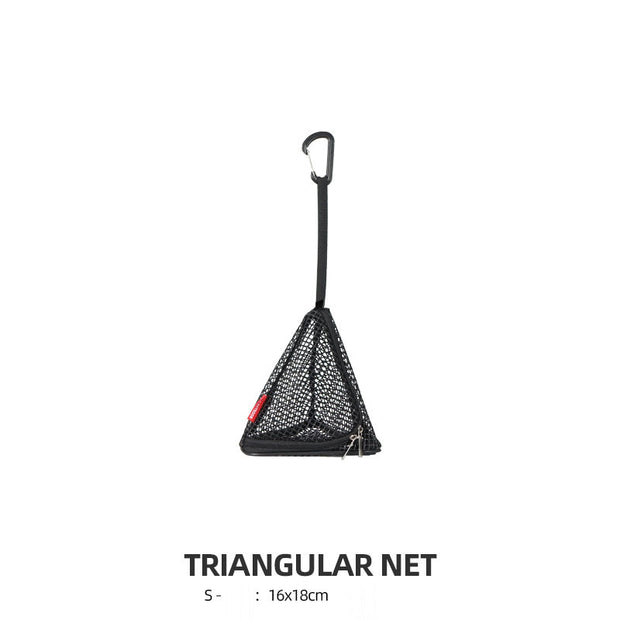 Outdoor triangular sun drying net, foldable storage net, camping hanging net, storage basket, PVC hanging net bag