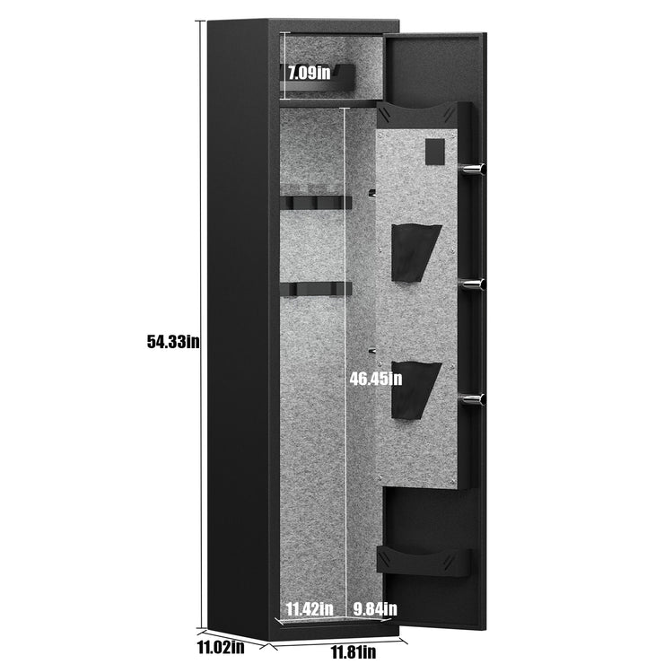 3-4 rifle and handgun safes, quick fingerprint with detachable rack and 2 adjustable gun slots