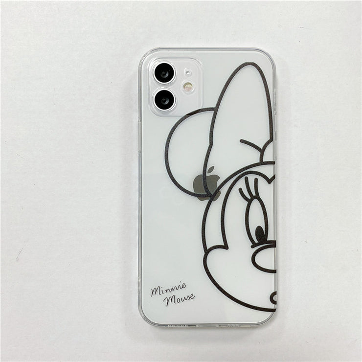 Personality Couple Mickey Minnie iPhone 11pro for X / XS Side Transparent XR Mobile Phone Case Apple 12pro