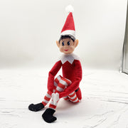 Christmas decorations Christmas elf long legs Christmas ornaments rainbow color sitting Christmas bookshelf elf ornaments