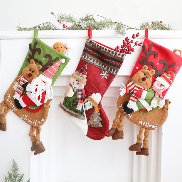 Christmas socks snowman socks decorative socks Christmas gift bags pendants