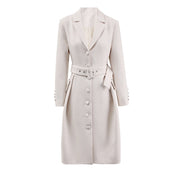 Belt and waist collection fashionable temperament single breasted solid color trench coat women's three-dimensional