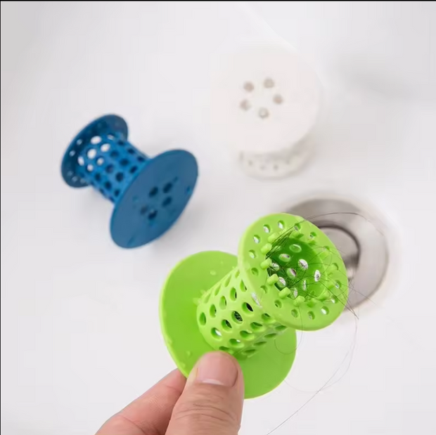 Bath Stopper Plug Sink Strainer Filter Sewer Dredge Device Shower Hair Stopper Bathroom Drain Hair Catcher bathroom accessories（green）