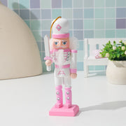 Christmas New 13CM Nordic Soldier Pink and White Cute Nutcracker Ornament Nutcracker Nutcracker Soldier