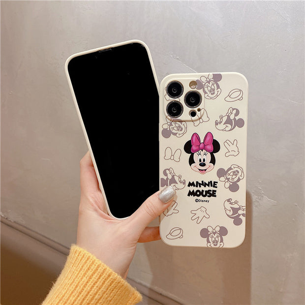 Cute Mickey suitable for iphone13pro mobile phone case full package Apple 8p / 12 dispersed Minnie 11 protective case XR