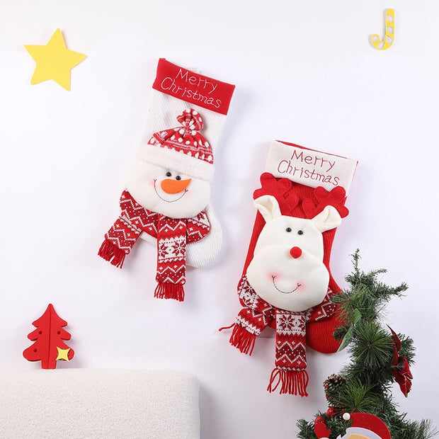 Large Christmas Socks Decoration Santa Claus Snowman Elk Christmas Bag Candy Socks Christmas Socks Gift Bag