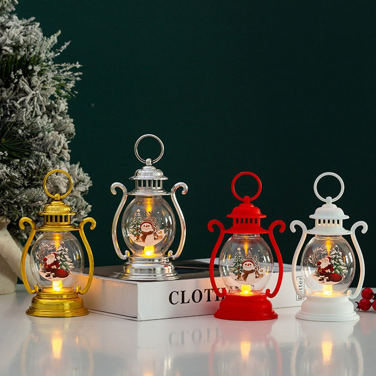 Christmas Decorations Luminous Children's Handheld Creative Small Oil Lamp Desktop Ornament New Decoration Props Hanging