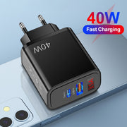 Digital display mobile phone charger PD+USB fast charging mobile phone charging head