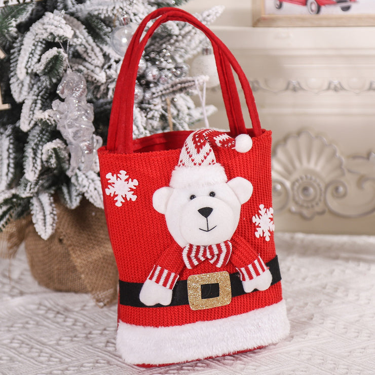 Christmas gift bag children's gift tote bag three-dimensional long legged Santa Claus reindeer candy bag