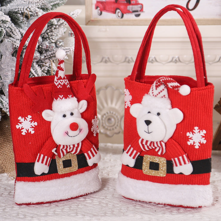 Christmas gift bag children's gift tote bag three-dimensional long legged Santa Claus reindeer candy bag