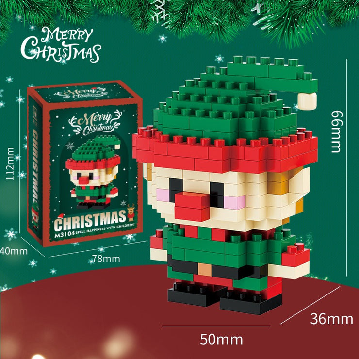 Compatible with building blocks, small particle assembly, snowman, Christmas reindeer, Christmas gifts, children's toy gifts