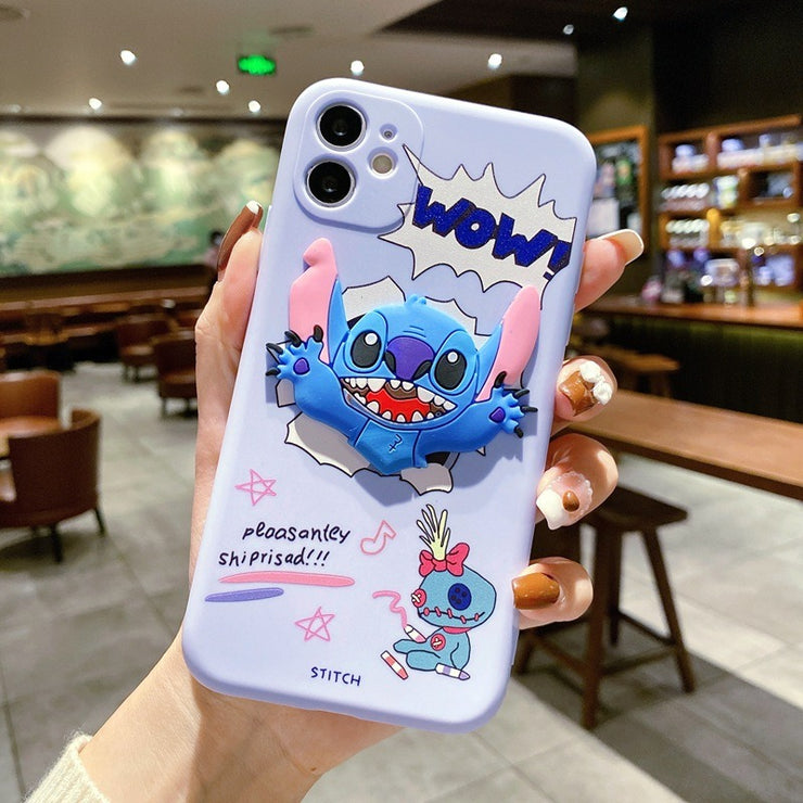 Suitable for iphone13 painted cartoon mobile phone case Apple 14promax Stitch is cute