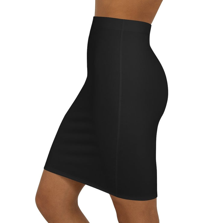 Womens Mini Skirt, Stretchy, Black Pencil Skirt