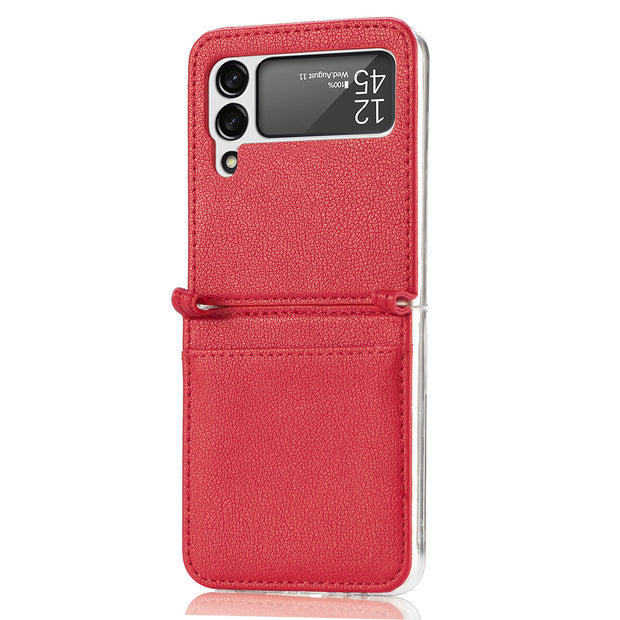 New Style For Samsung Z Flip3 Phone Case All Inclusive Card Leather Galaxy Z Flip3 Cover