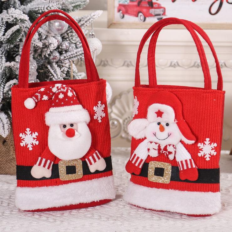 Christmas gift bag children's gift tote bag three-dimensional long legged Santa Claus reindeer candy bag