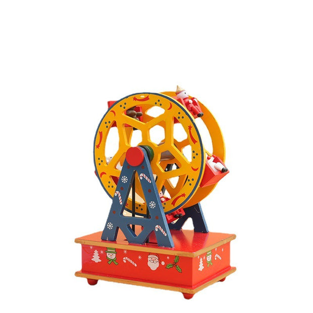 Christmas New Carousel Wooden Music Box Christmas Ferris Wheel Children's Toys Christmas Gifts