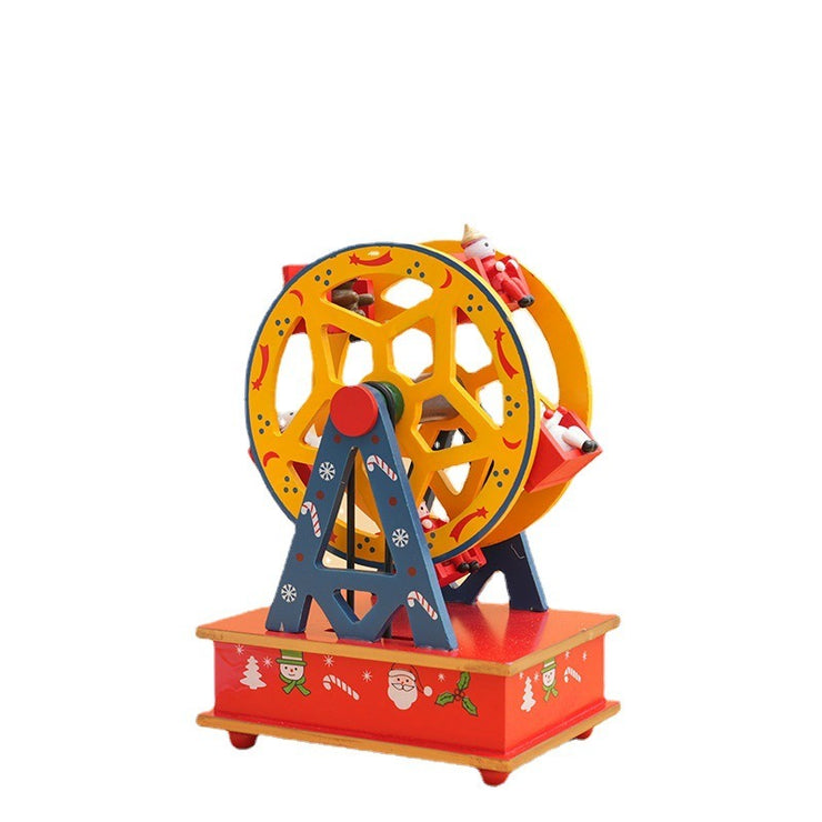 Christmas New Carousel Wooden Music Box Christmas Ferris Wheel Children's Toys Christmas Gifts