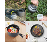 12PCS Camping Cookware Utensils Set Outdoor Hiking Picnic Cooking Pot