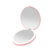 Mini portable LED light-emitting makeup mirror round stackable lighted beauty mirror