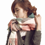 Scarf Winter Women's New Color Grid Imitation Cashmere Scarf Autumn Winter Thick Fashion Warm Versatile Scarf Shawl