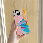 Ins style oil painting Apple 15pm phone case 16pro protective case 13pm phone case 2-in-1 film case 12 women