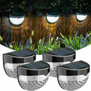 2-12PCS Solar Powered LED Wall Lights Door Fence Light Outdoor Garden Lamp Light