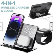 15W Four in One Wireless Charging Clock LED Digital Display Alarm Clock Temperature Display Wireless Charging - Follow yourDream