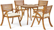 HERMOSA 5 PIECE WOOD DINING SET WITH CUSHIONS