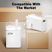 67W ultra fast charging charger with fast flash charging head