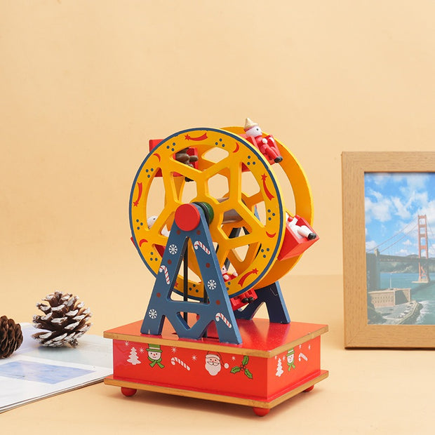 Christmas New Carousel Wooden Music Box Christmas Ferris Wheel Children's Toys Christmas Gifts