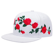 Cotton Embroidered Street Dance Hat Men's Rose Embroidered Big Head Circumference Hip Hop Adjustable Embroidered Baseball Hat