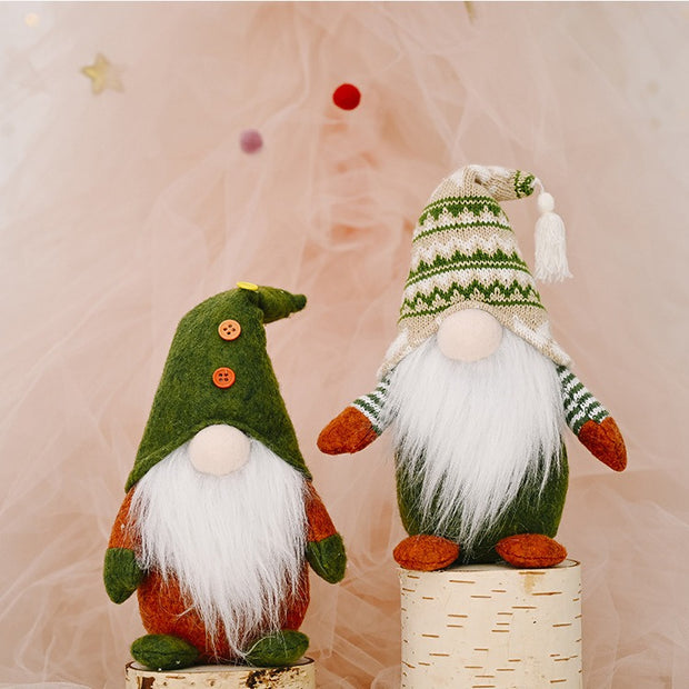 Christmas Faceless Doll Elf Doll European and American Green Style Decoration Nordic Rudolf Ornament