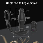 LEVETT Adult Sex Toys Anal Vibrator,Prostate Massager with Remote Control,Double Cock Ring Wearable Anal Plug,Butt Plug Vibrator