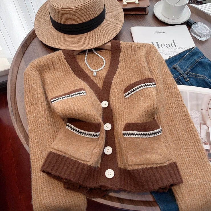 Women Sweaters Cardigans For Women   Autumn Winter Vintage Elegant Fashion Tops Long Sleeve V-neck Single-breasted Jumpers - Follow yourDream