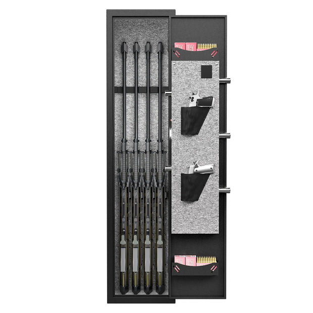 3-4 rifle and handgun safes, quick fingerprint with detachable rack and 2 adjustable gun slots