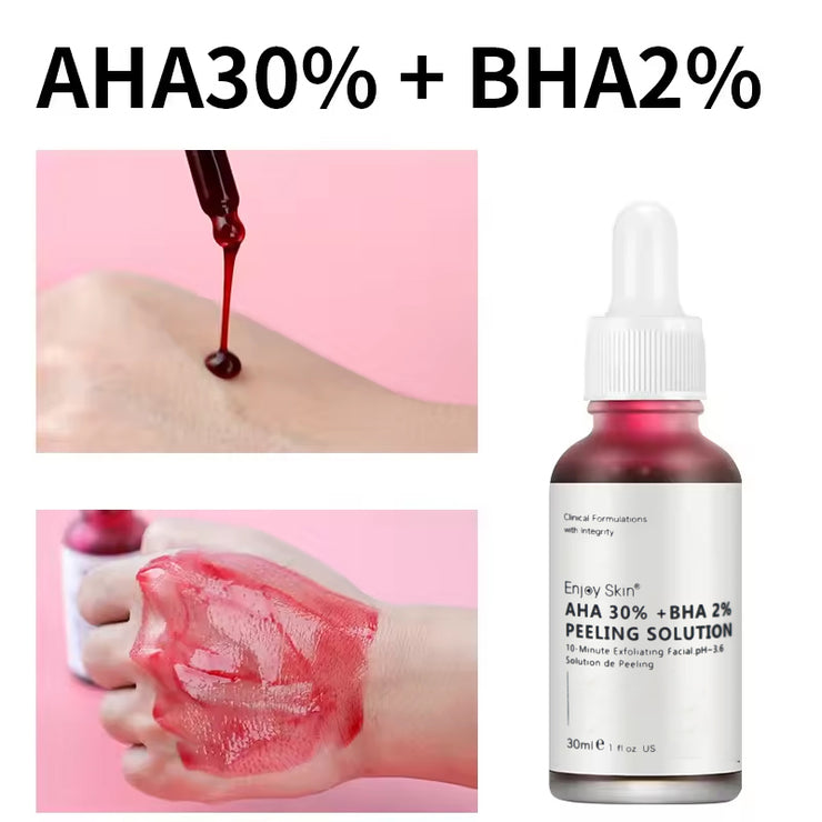 Hot Sell Natural Organic AHA 30% BHA 2% Serum Deep Peeling Exfoliating Solution Skin Facial Serum