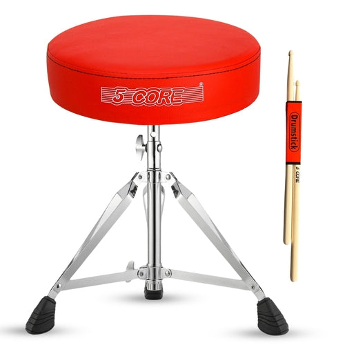 5Core Drum Throne Padded Adjustable Guitar Stool Drummer Seat for