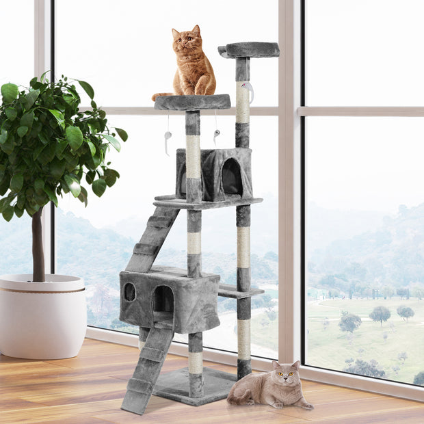 PawHut 67-inch Multi-Level Cat Scratching Tree Kitty Activity Center - Follow yourDream