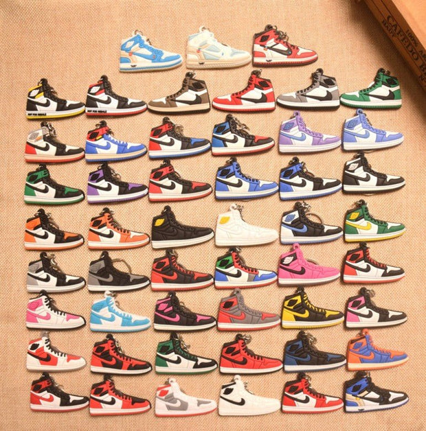 1pcs air jordan 1st generation sneakers AJ1 keychain off white joint dark brown barb keychain - Follow yourDream