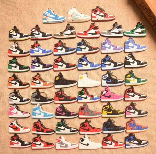 1pcs air jordan 1st generation sneakers AJ1 keychain off white joint dark brown barb keychain - Follow yourDream