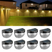 2-12PCS Solar Powered LED Wall Lights Door Fence Light Outdoor Garden Lamp Light - Follow yourDream