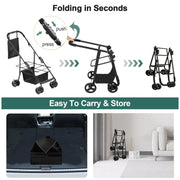 2-in-1 folding dog cart, pet folding cart, four-wheel dog/cat cart, waterproof pad, car seat, sun visor - Follow yourDream