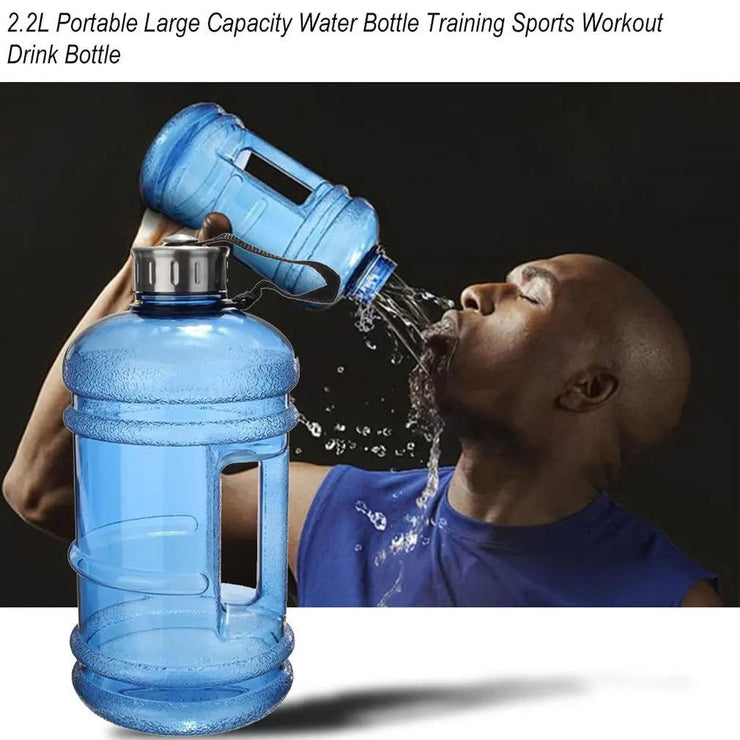 2.2L Portable Size PETG Large Capacity Water Bottle Training Sports Workout Drink Bottle Shaker Bottle with Handle Outdoor Gym - Follow yourDream