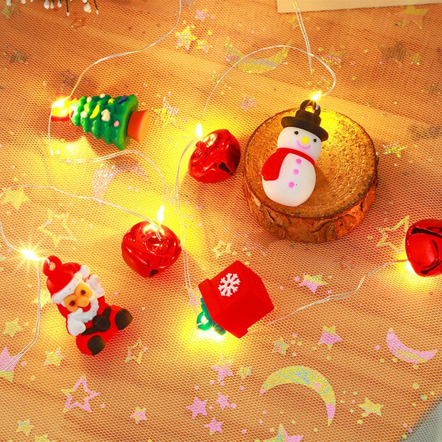 Christmas LED copper wire light string Santa Claus snowman room scene decoration holiday decorative lights