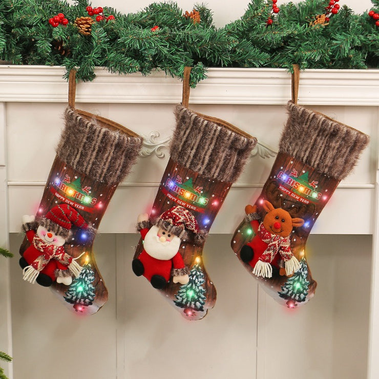 Christmas lights Christmas socks Christmas tree decorations children's gift bags fireplace decorations socks