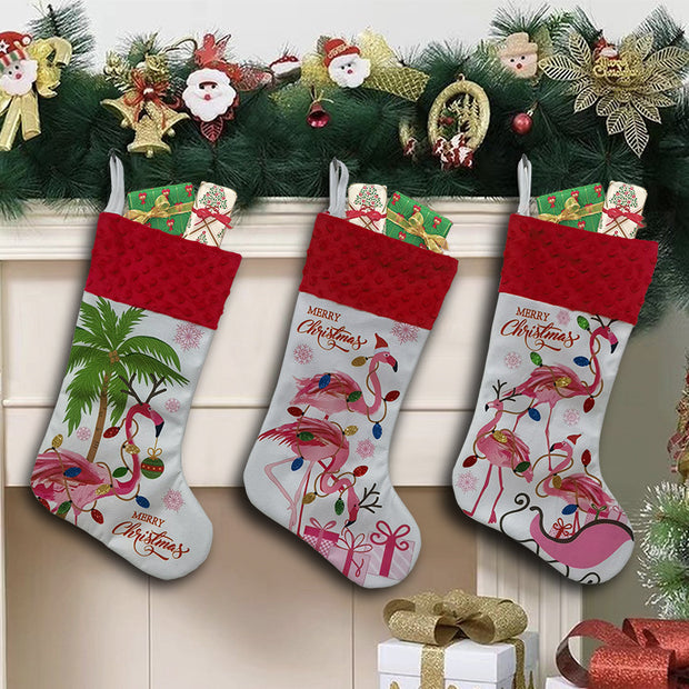 Christmas decorations Christmas ocean stockings flamingo Christmas stockings holiday gift bags Christmas tree ornaments